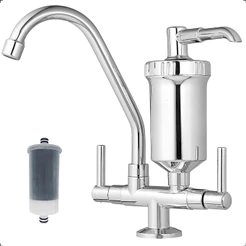 Torneira Gourmet Cozinha Bancada Com Filtro Bica Móvel ABS Prateada Brilhante Para Pia Mesa Cromada