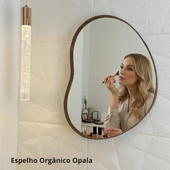 Espelho Decorativo Orgânico Couro Ecológico Vários Formatos