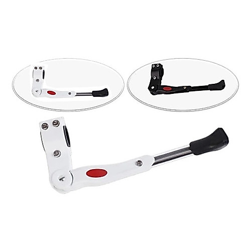 Pezinho Descanso Lateral Preto Branco Reforçado Regulagem De Altura Bicicleta Bike Aro 26 29 Mtb