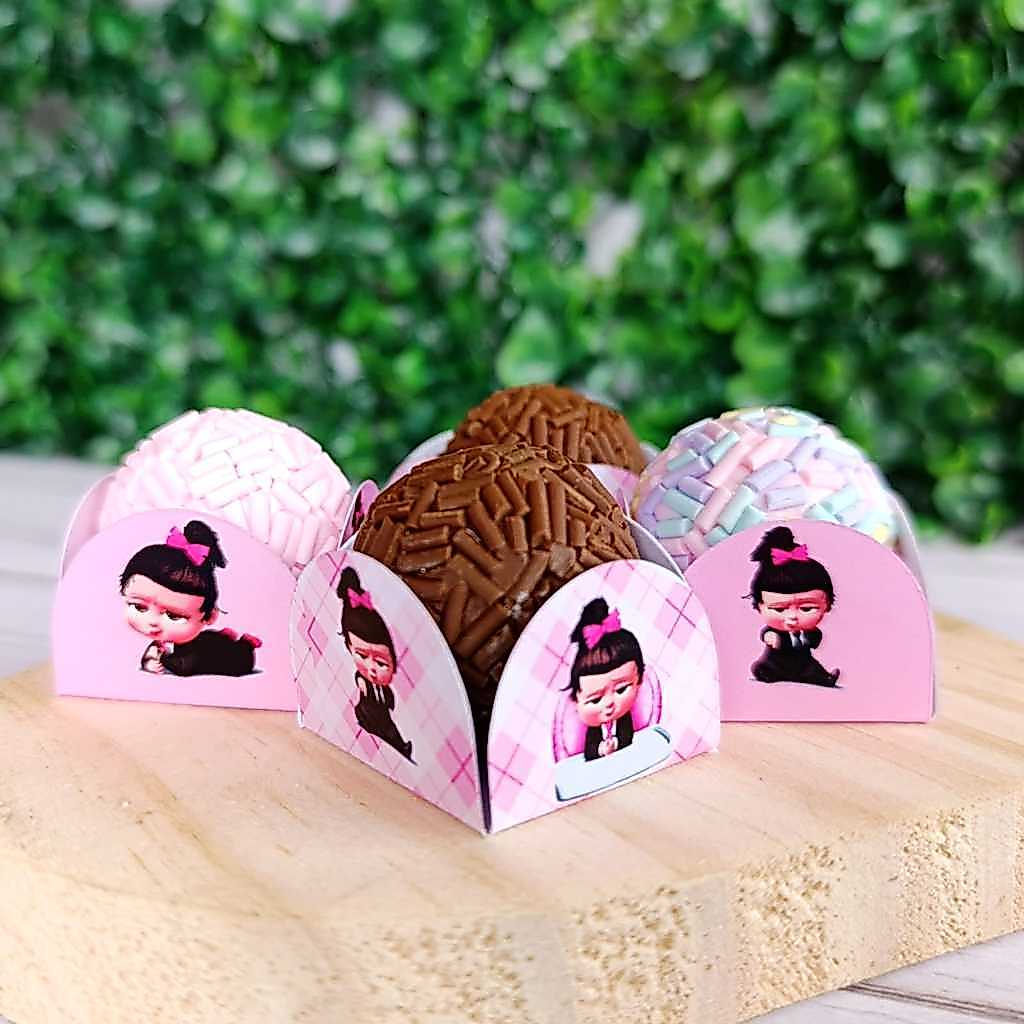 Forminhas para Docinhos A Poderosa Chefinha Personalizadas 4 Pétalas Brigadeiro Festa Aniversário Doces