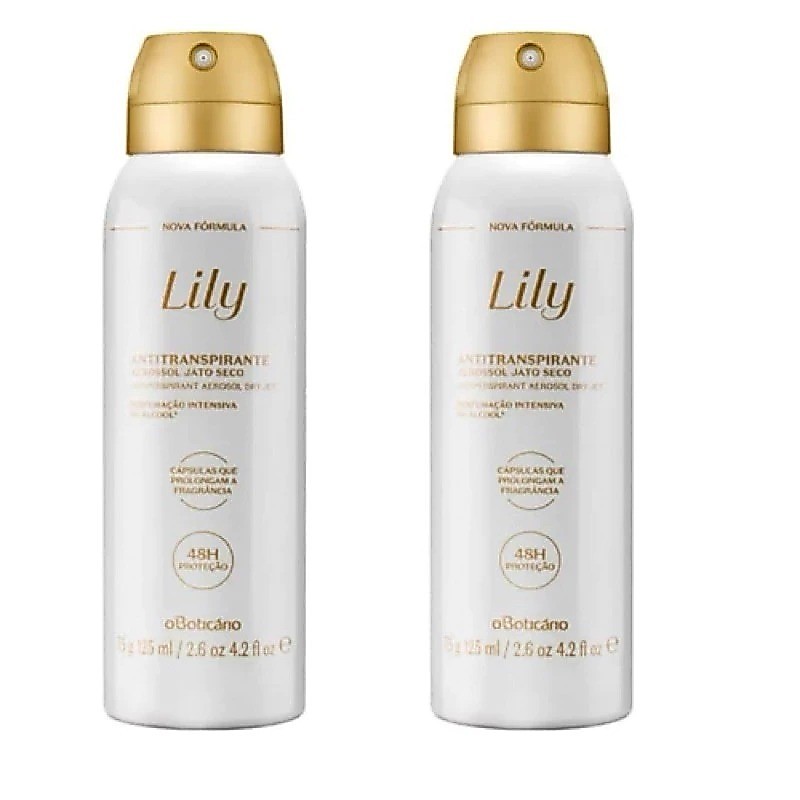 Lily Tradicional Desodorante Antitranspirante Aerossol 2 x 75g/125 ml | O Boticário