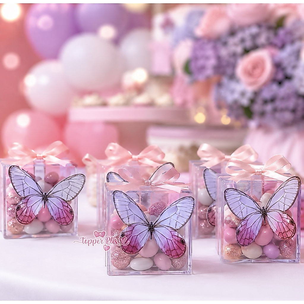 60 Borboletas Tonalidade Rosa/Rose 4x5 CM Decorativas  |Topo de Bolo, Lembrancinhas, Buquês, Festa Jardim