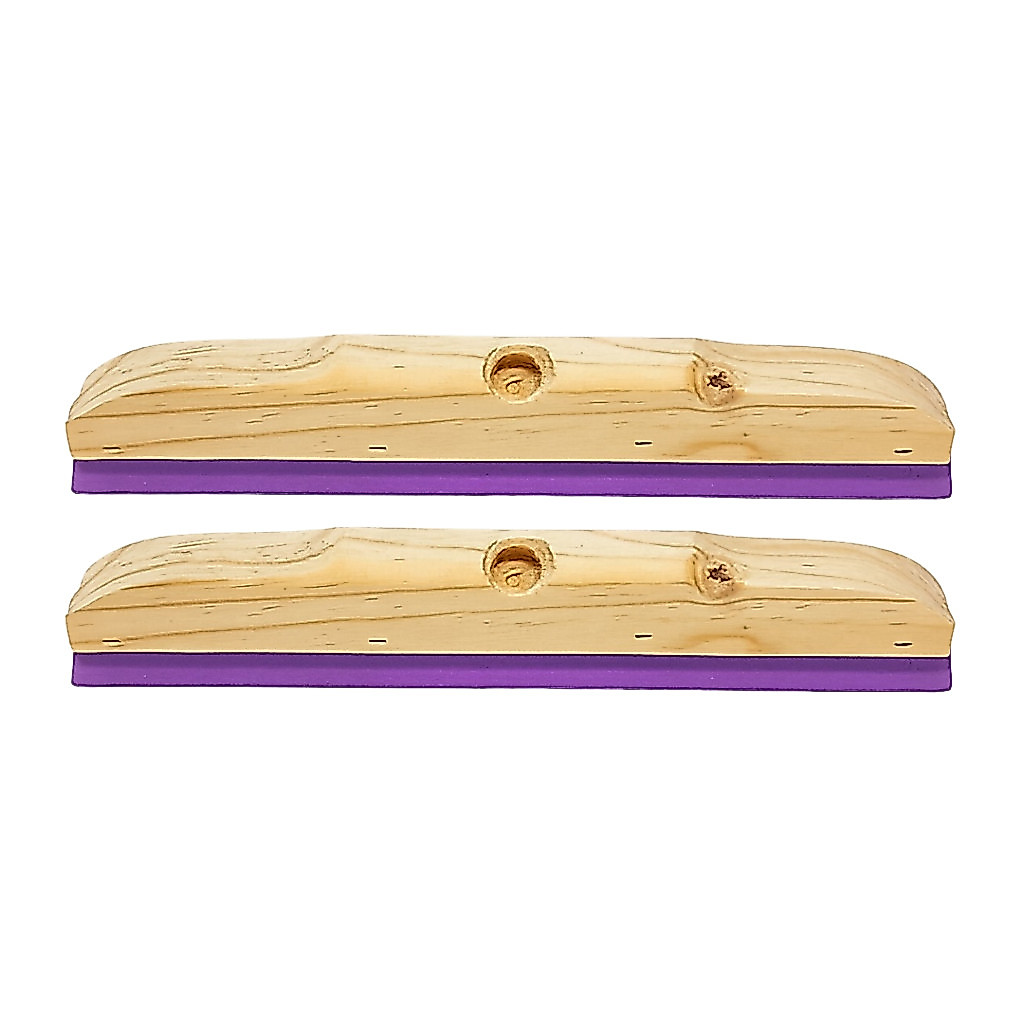 2 Rodos Madeira Duplo 30cm EVA Reforçado Sem Cabo Puxa Seca Limpa Piso Banheiro Cozinha Box Multiuso