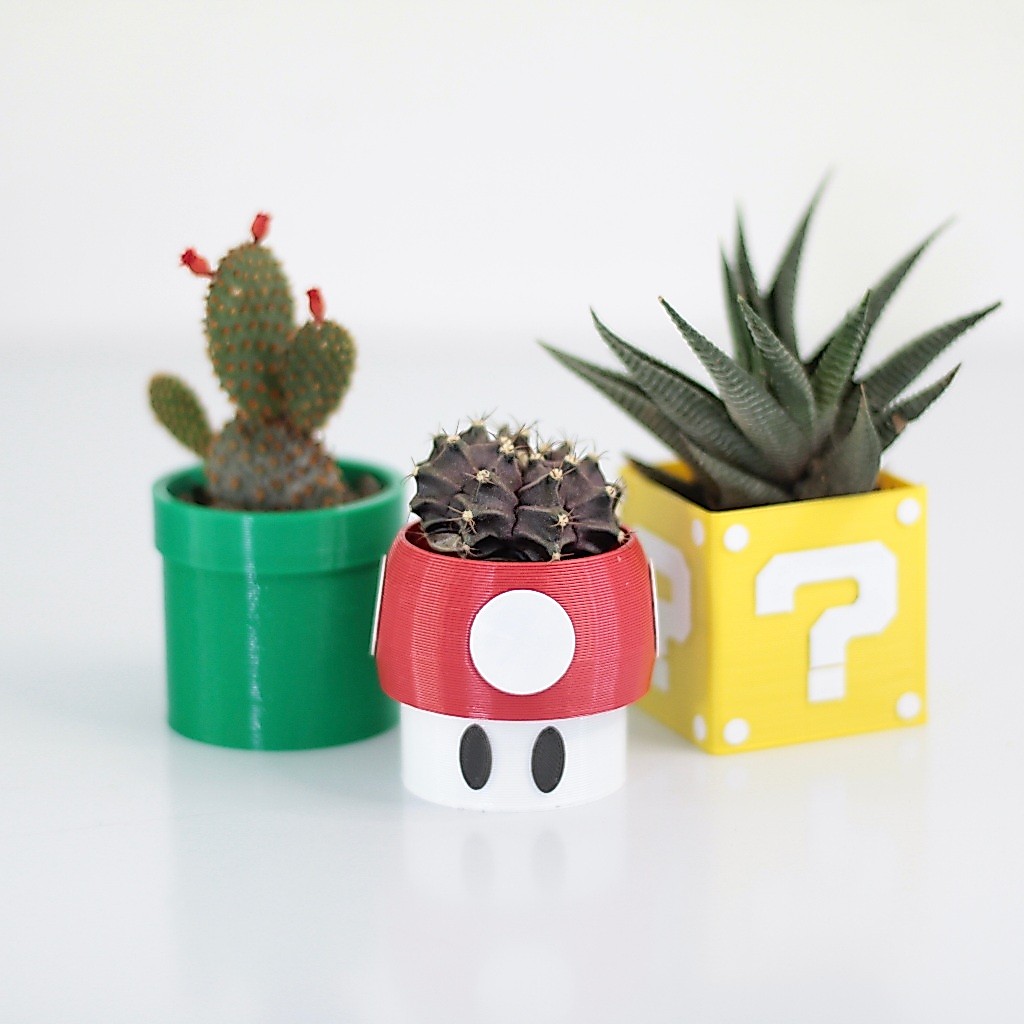 Vaso Super Mario Bros Mini Suculentas Cachepô Lembrancinha Aniversário Personalizada — imagem 2 de 2