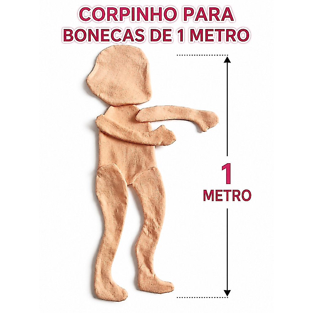 Corpinho de Boneca de pano grande de 1 metro - PARA ENCHER E MONTAR | Boneca Decorativa Festa Junina Vitrine