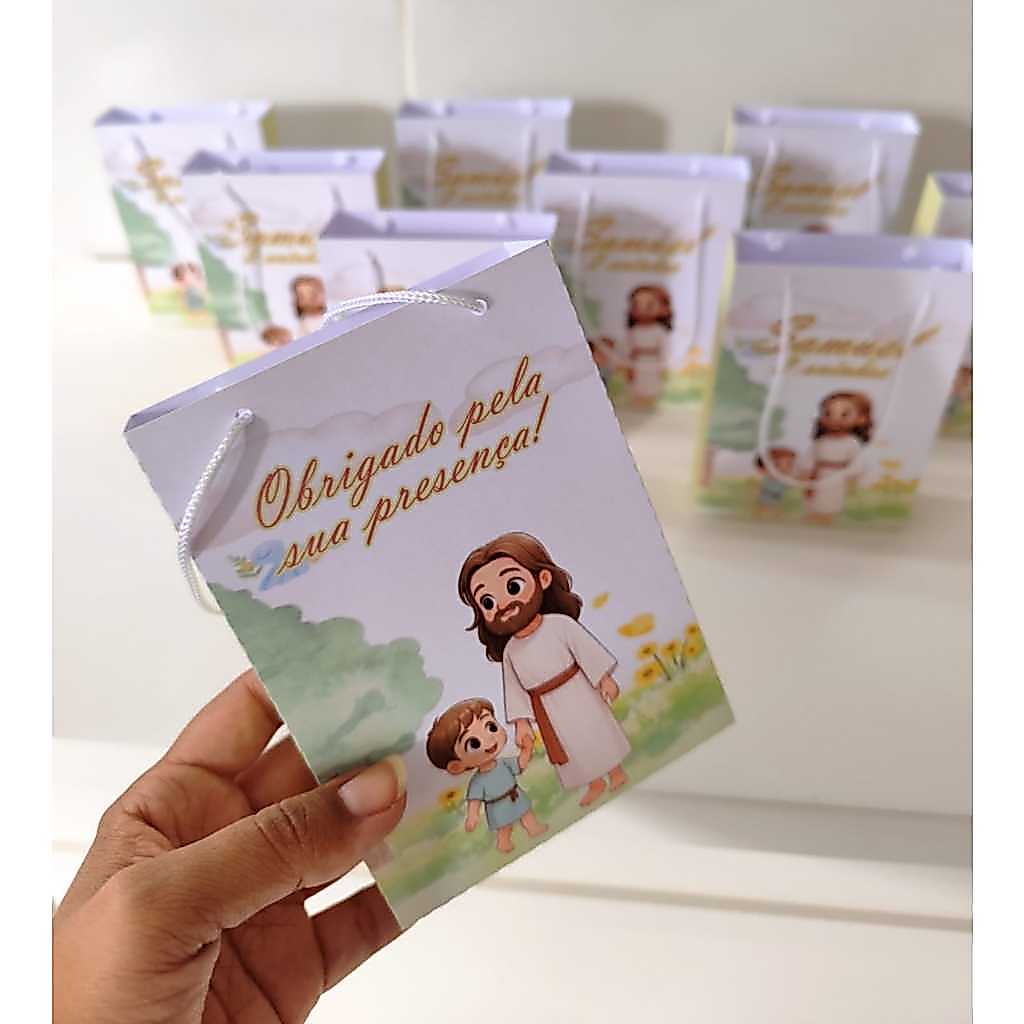 Sacolinha Jesus Meu Melhor Amigo - Lembrancinha - Aniversário - Sacolas Personalizadas - Papelaria Personalizada