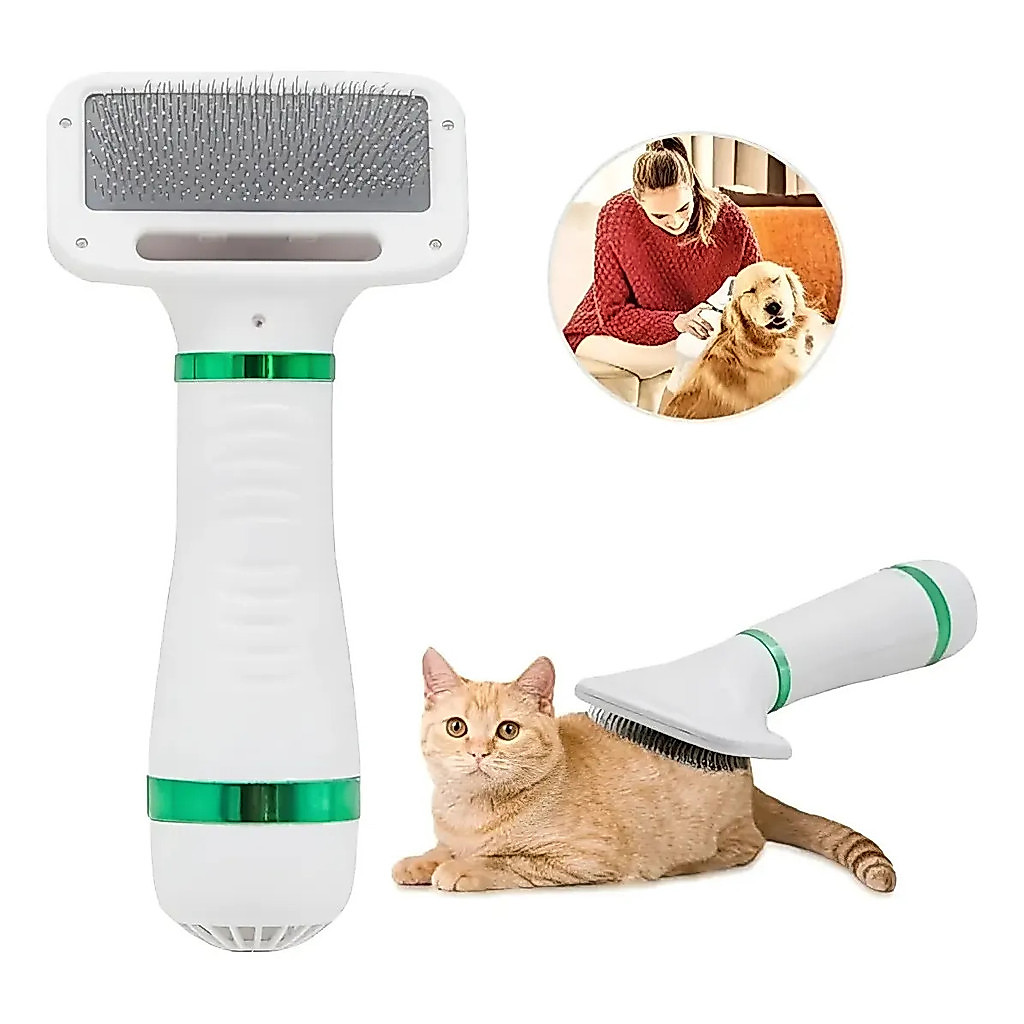 Escova Secadora Pet 2 Em 1 Para Cães E Gatos Elétrica