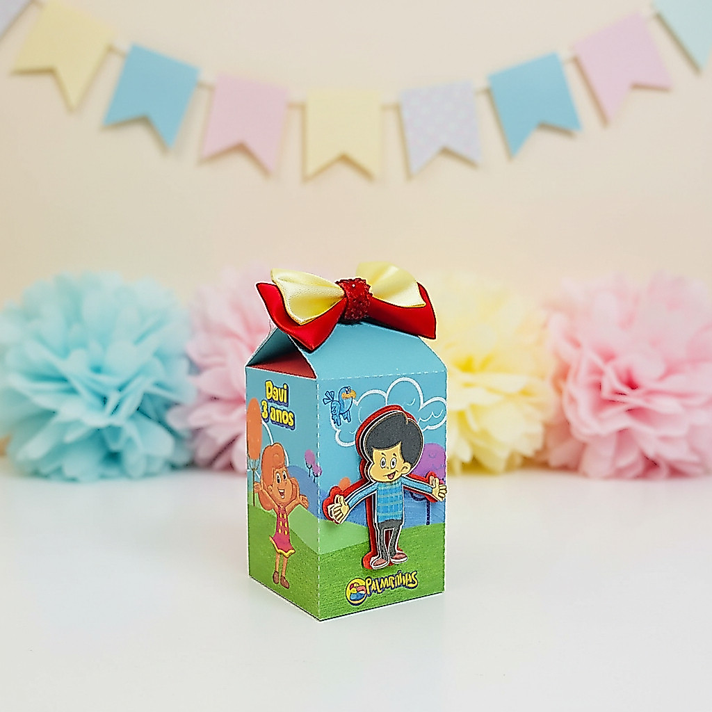Kit festa 3 Palavrinhas personalizado com nome e idade | Pegue e monte | 10 a 50 caixas | Lembrancinhas aniversário