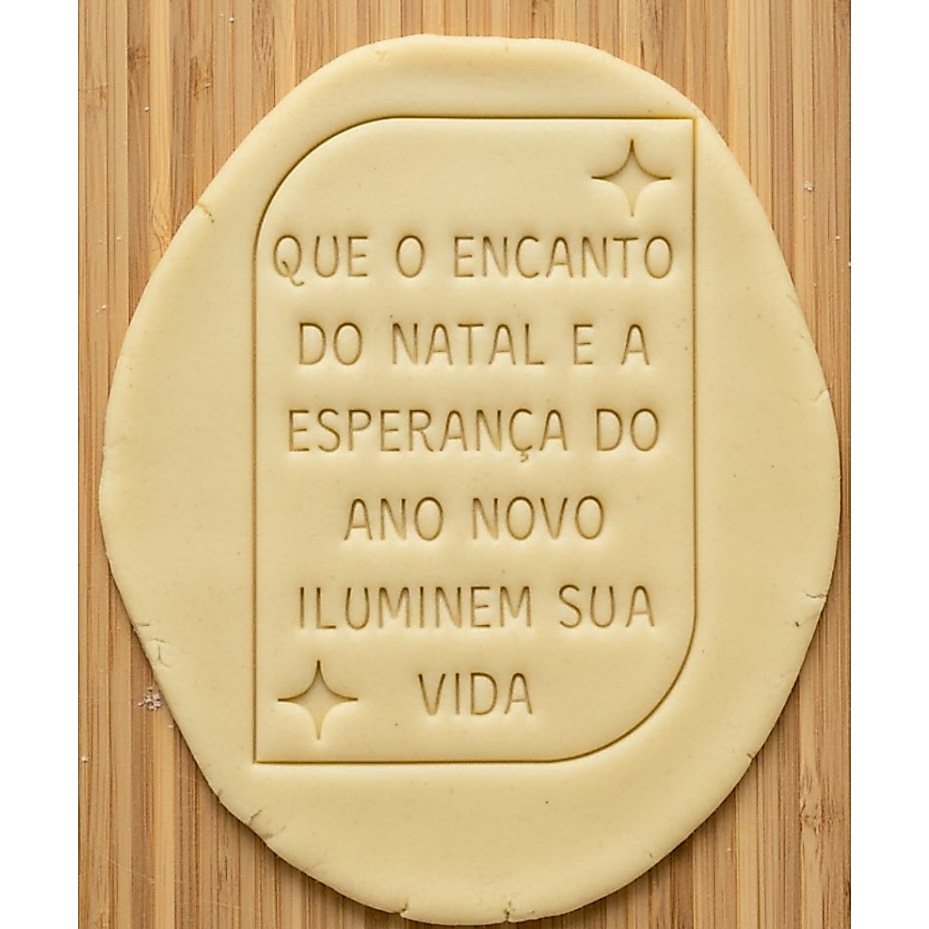 Mensagem Natal Ano Novo Cortador Marcador Biscoito Carimbo para Pasta Americana Confeitaria Festas Decoração de Bolo