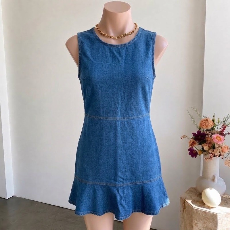 Vestido Jeans Marisa Feminino Tamanho 40 Casual Chic Confortável Moda Atemporal Estiloso Versátil Dia a Dia