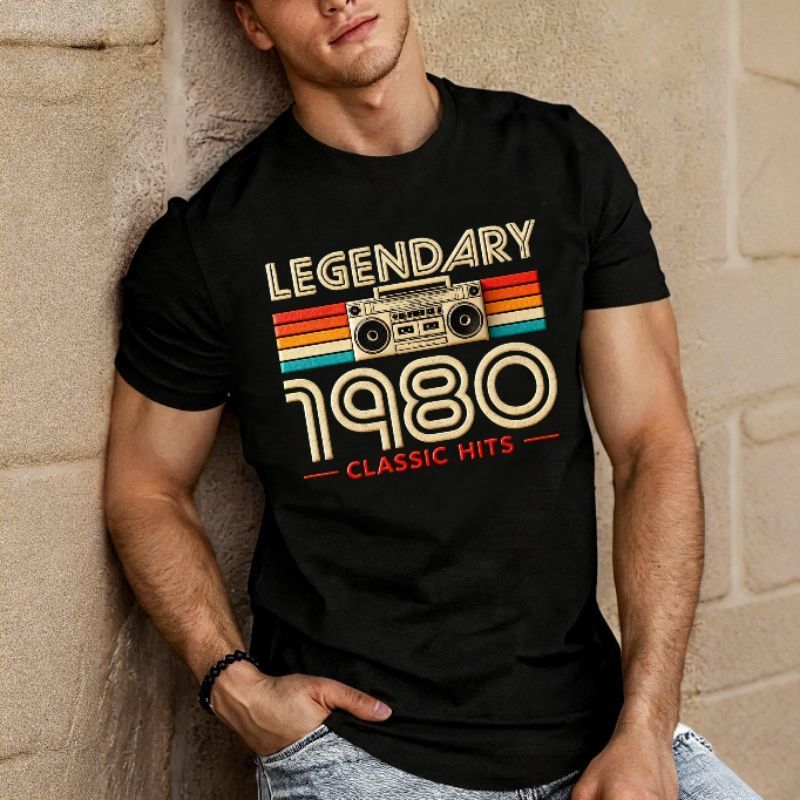 Camiseta Retro 1980 Estampada Streetwear  Confortável Estilosa Retrô Casual 100% Algodão