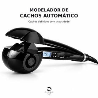 Modelador de Cachos Automático com Display LCD 140°C a 230°C 3 Tempos e Cabo Giratório 360°