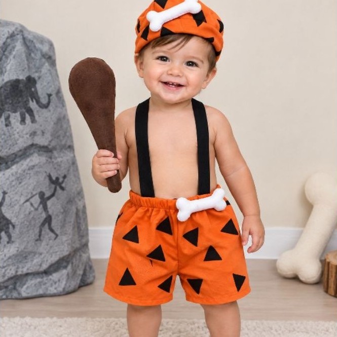 Fantasia Bambam Infantil Flintstones Carnaval Temático