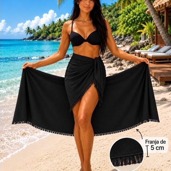 ✨ Saída de Praia Blogueira Pareô com Franjas | Moda Praia Tendência 2026