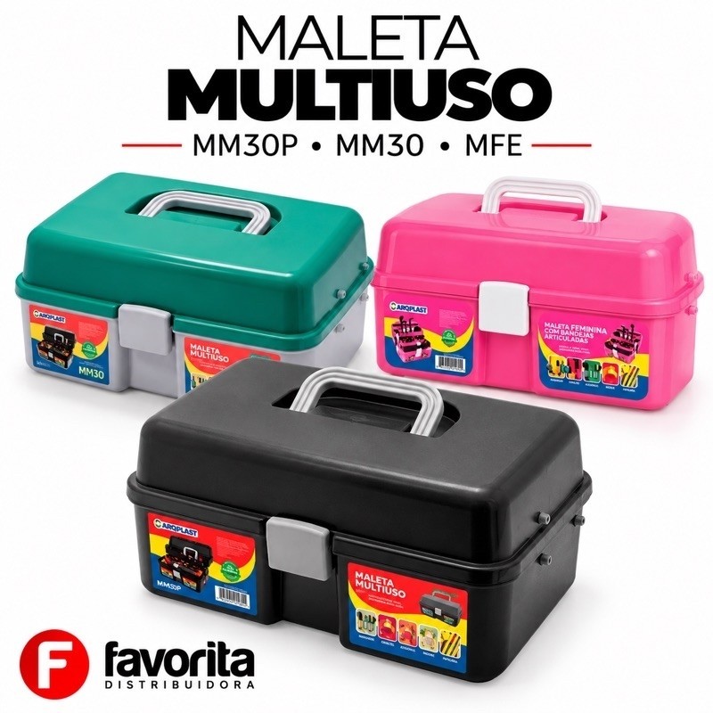 Maleta Multiuso PESCA com 2 Bandejas Ferramentas, Caixa Organizadora TOY