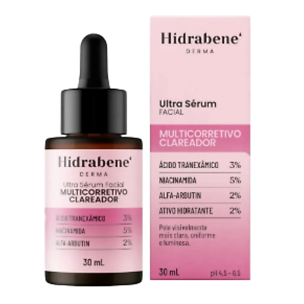 Hidrabene Derma Ultra Sérum Facial Multicorretivo Clareador Ácido Tranexâmico Niacinamida 30ml