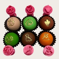 Carimbo para Brigadeiro e Doces - Dino 1 - Kit com 6 unidades