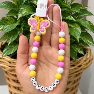 Prendedor de Chupeta Personalizado | Acessório Bebê | Encantos de Helena