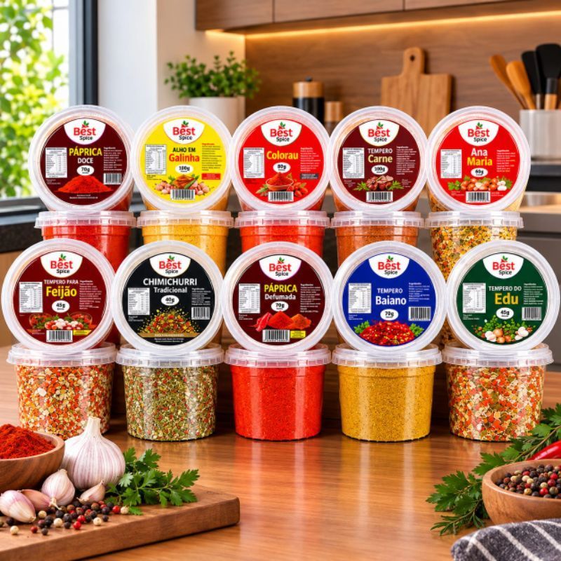 🌶️ KIT 10 TEMPEROS – KIT COMPLETO PARA DEIXAR SUAS RECEITAS MAIS SABOROSAS Tenha 10 temperos diferentes em um único kit