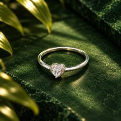 Anel Moissanite Coração 3,3mm em Prata 925 - Elegante e Sofisticado