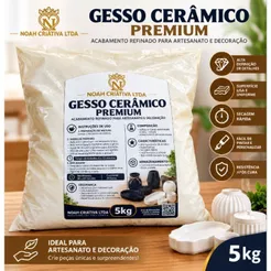 Gesso cerâmico pacote 5 kg gesso para artesanato reformas uso geral alta resistência e aderência.