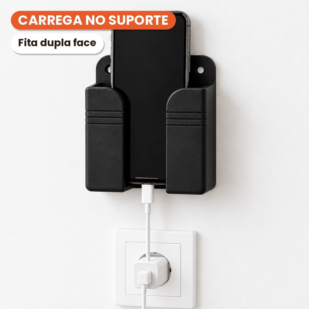 Suporte de Celular Parede Fita Dupla Face Kit 1 2 3 para Carregar Organizador Multiuso Porta Smartphone Universal
