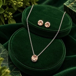 Conjunto Redondo Citrino em Prata 925 Elegante
