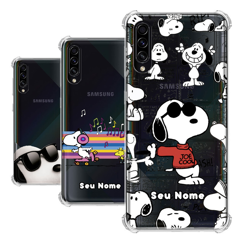 Capa para Samsung Galaxy A70S Coleção Snoopy e Charlie Brown e Woodstock