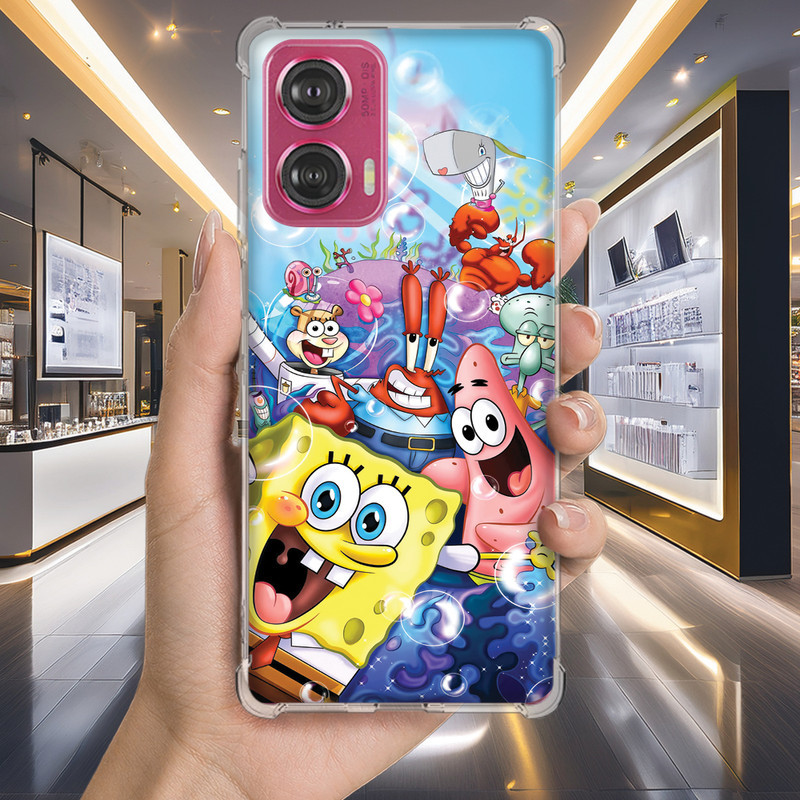 Capa Capinha MOTO ONE VISION FUSION PLUS MACRO Anti-impacto Personalizada geek BOB esponja (3461)