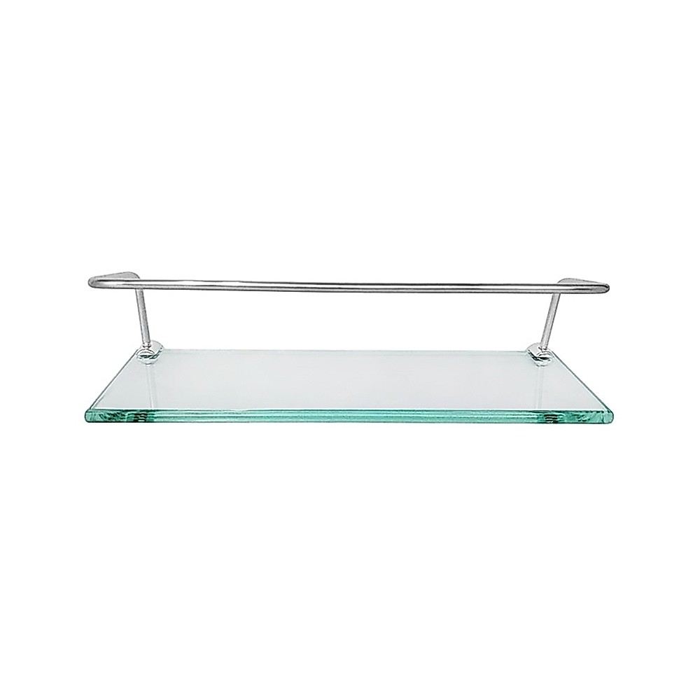 Prateleira de Vidro 10x60 cm com Proteção em Alumínio