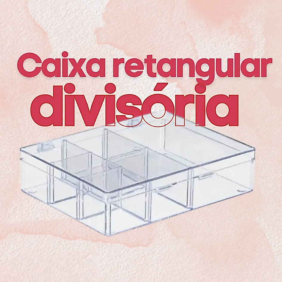 3~10 Caixa Acrílica Média Retangular Com Divisória Armazena Decoração Objeto Lembrancinha Oldani