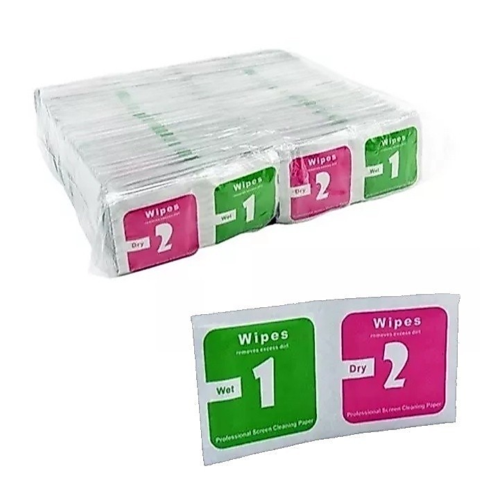 Kit 2em1 Limpeza Universal Para Aplicação Rapida Películas De Vidro Cerâmica 3D 5D 6D 9D Tela, Traseira, Câmera
