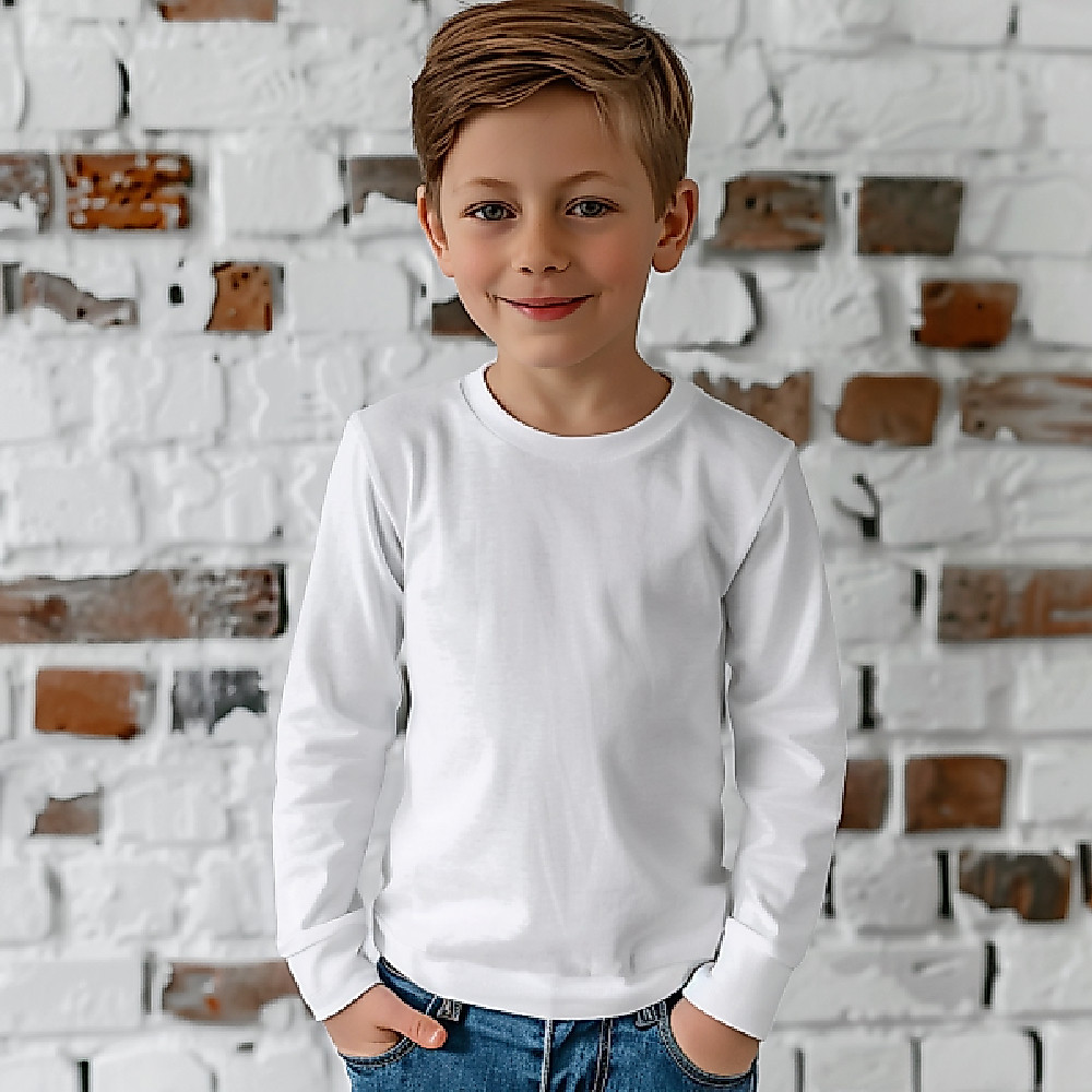Camisa manga longa camiseta Infantil de Menino térmica uv proteção solar Tamanhos 2 Até 16