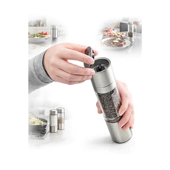 Moedor De Pimenta e Temperos Manual Inox 2 Em 1