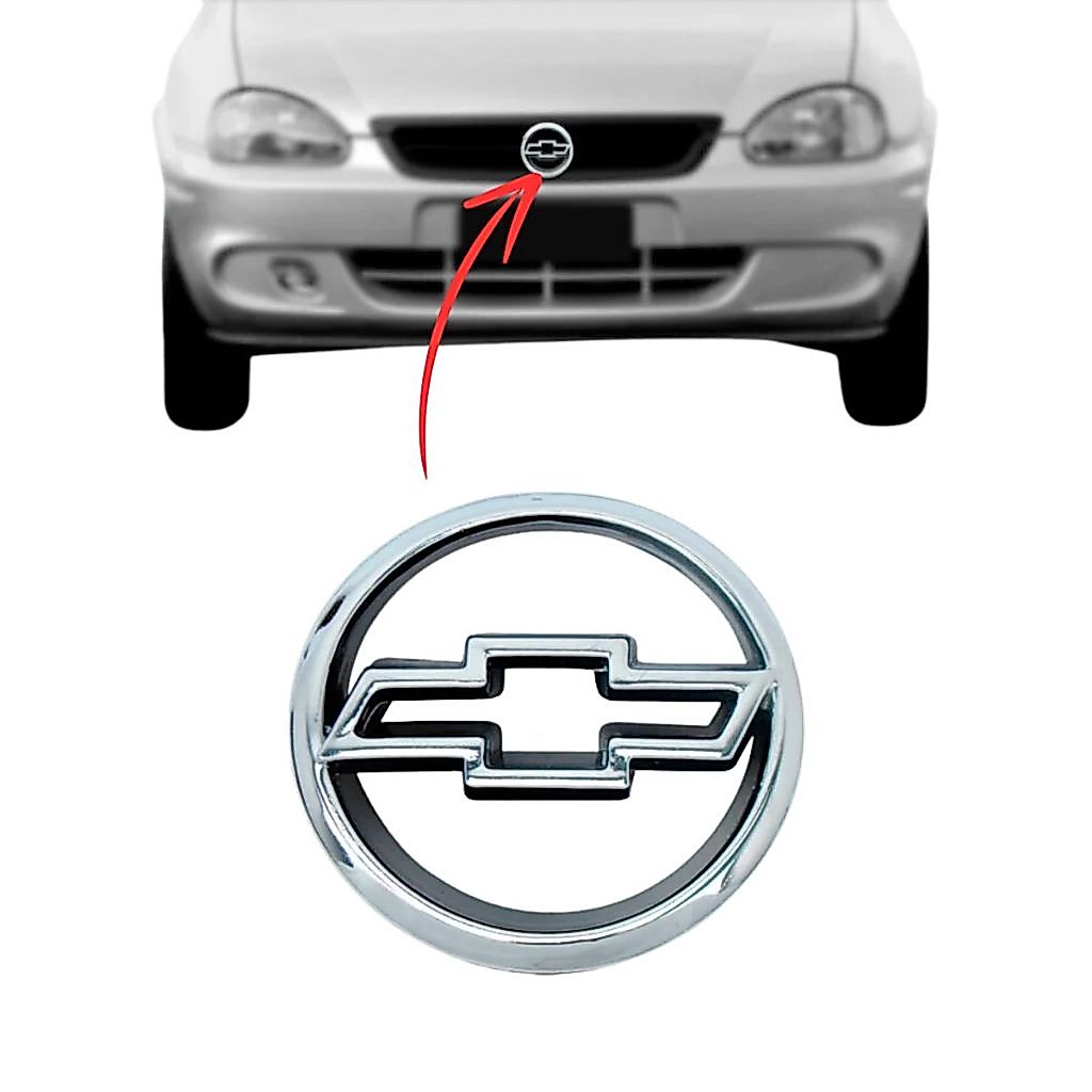 Emblema para Grade Gravata GM do Corsa 1999 a 2001cor Cromado ou Cromado c/ dourado