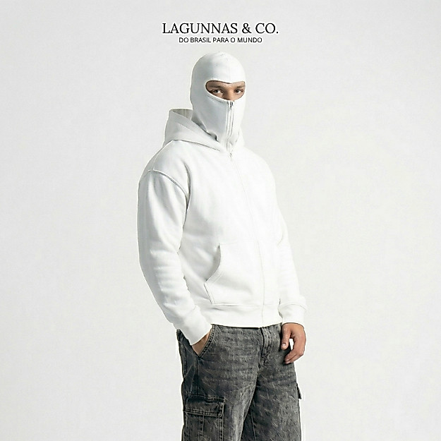 casaco moletom balaclava com mascara capuz unisex hoddie
