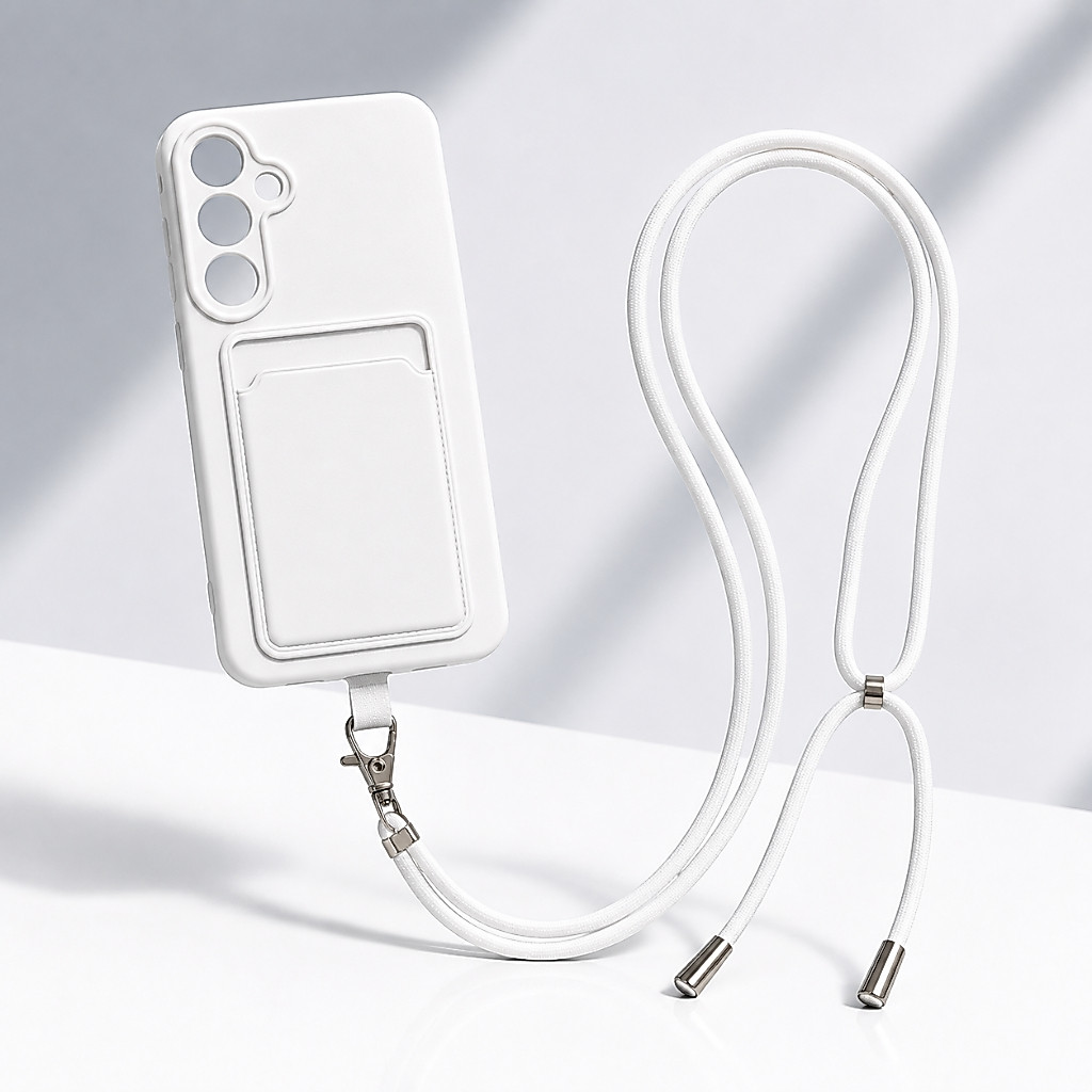 Capa Capinha de Celular Porta Cartão Para Samsung A05 A05S A15 A25 A35 A55 com Cordão Ajustável