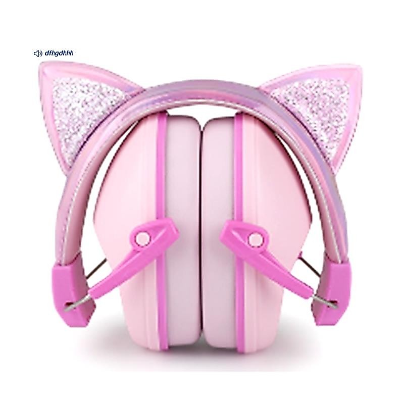 Orelhas De Gato Rosa Crianças Earmuffs Ajustável Anti-Ruído Protetor Auditivo Para Estudo E Sono Cancelamento De