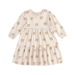 Vestido Curto Manga Longa Ursinho Infantil Menina Marisol