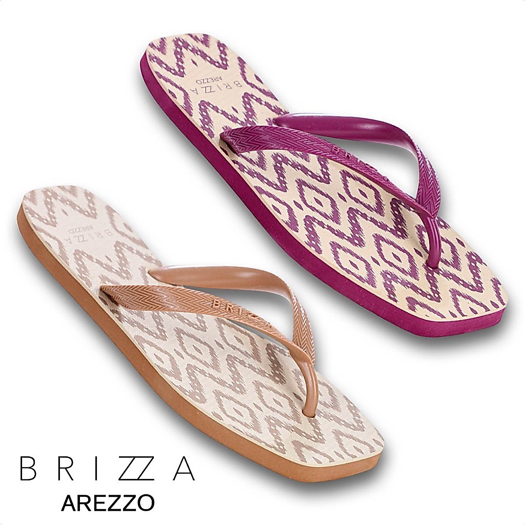 Chinelo Brizza Arezzo Bico Quadrado Ikat Macio Leve Moderno Lançamento Despojado