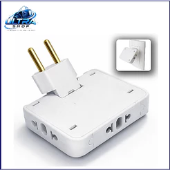 Adaptador de Tomada T Articulado – 10A – Até 250V – Bivolt 110V/220V – T - Plugue Benjamin Premium