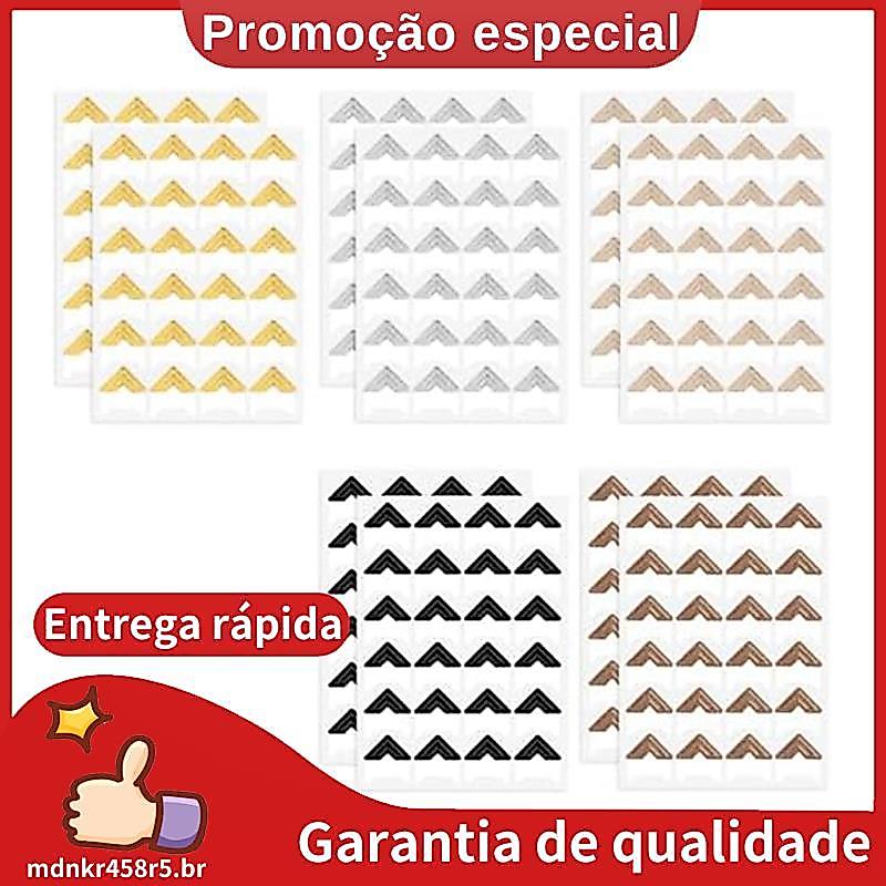 240 Peças De Cantos Fotográficos Para Scrapbooking , Adesivos Dourados Canto De Fotos , Autoadesivos Montagem . mdnkr458