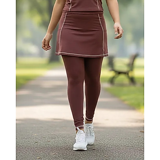 Calça Legging Com Saia Fitness Moda Evangélica Com Bolso Academia Caminhada