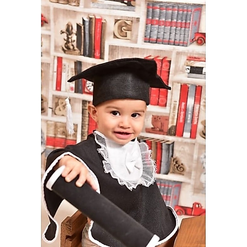kit beca mesversário- branco, conclusão de mesversário, formatura bebê