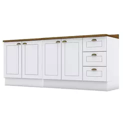 Balcão De Cozinha 80cm E 120cm Americana Com Tampo Nature - Henn