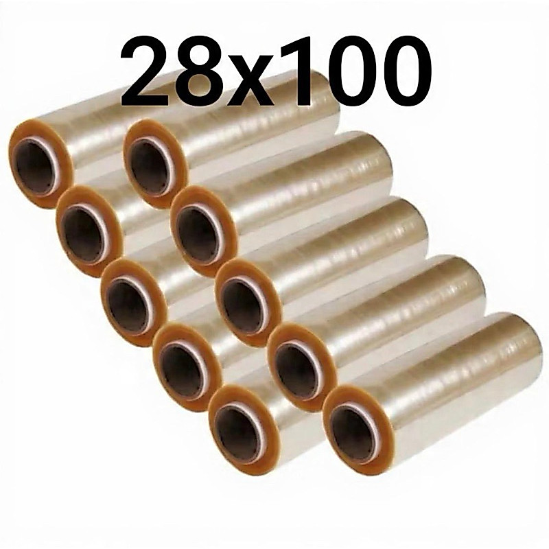 Kit 10 Rolo Bobina Plastico De Filme Pvc 28cm X 100 Metros