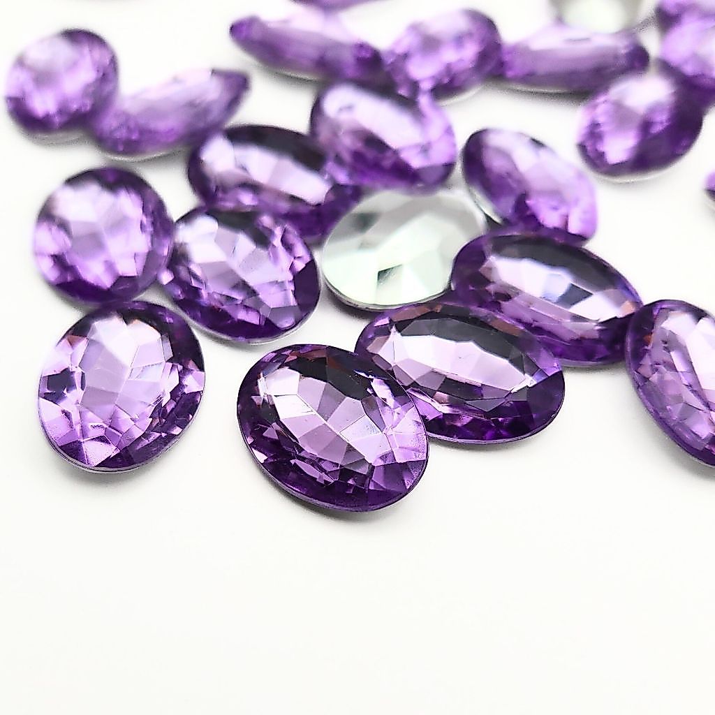 Chaton Oval 13x18mm - Lilás - Base Irregular — imagem 2 de 2