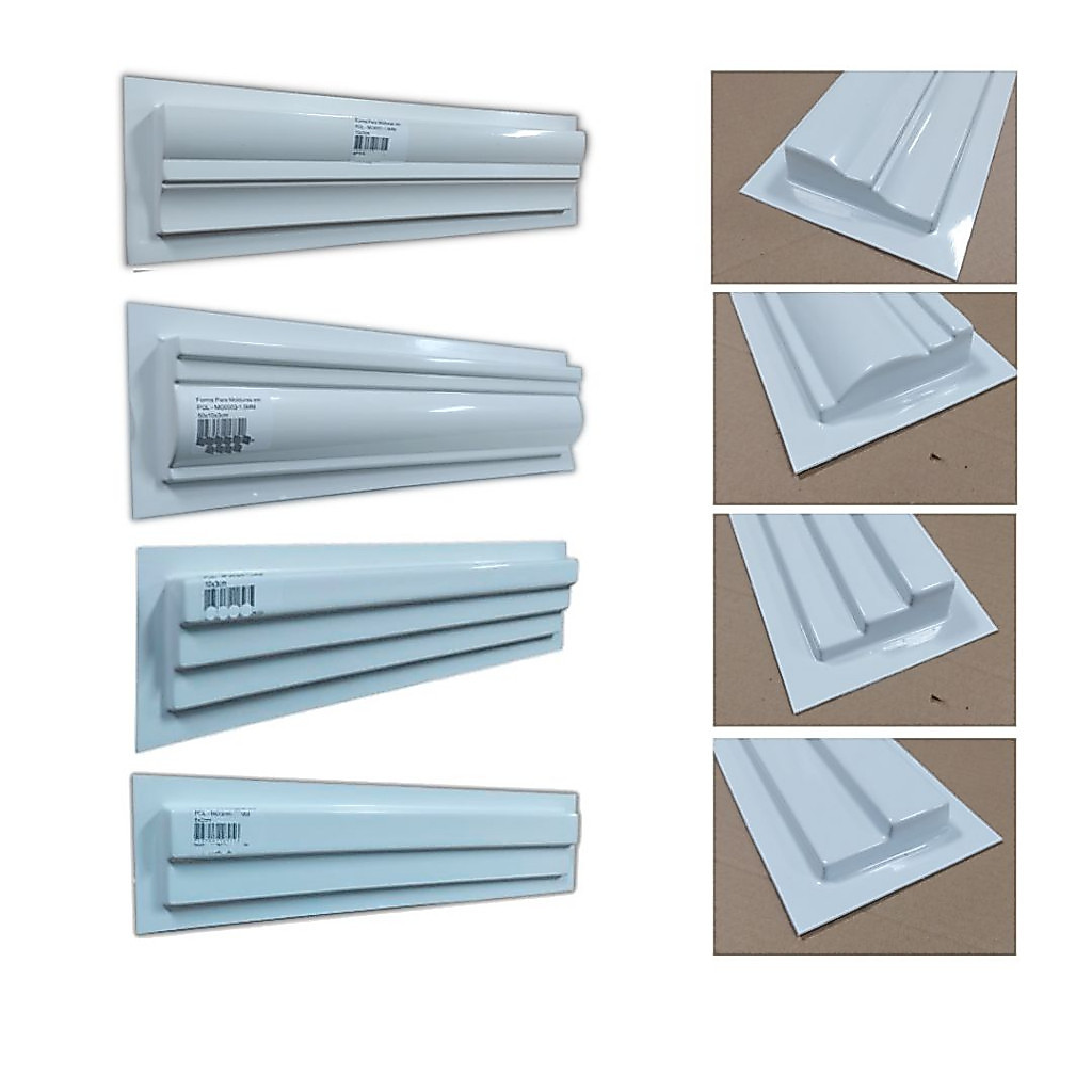Kit 4 Formas Para Fabricação de Molduras rodateto rodape gesso 3d