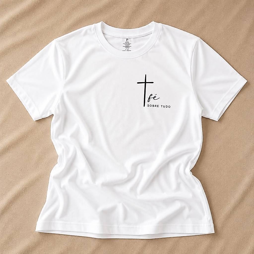 Camiseta Algodão Cristã Gola Redonda Leve Fé Unissex Leve Gospel Evagélica Masculina Feminina Religiosa Básica