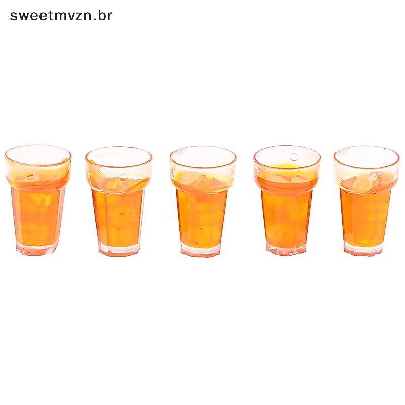 sweetmvzn 5 Peças 1 : 12 Casa De Bonecas Em Miniatura Comida Limão Xícaras De Chá Boneca Bebidas Modelo Brinquedo BR